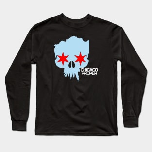 Chicago Proper Blue Skull Long Sleeve T-Shirt